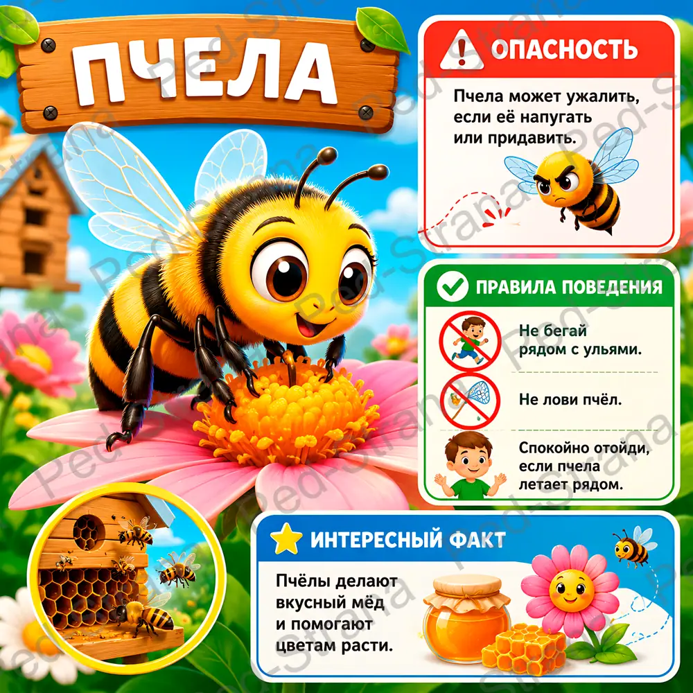 Тематические карточки "Опасные насекомые" — страница-пример 11