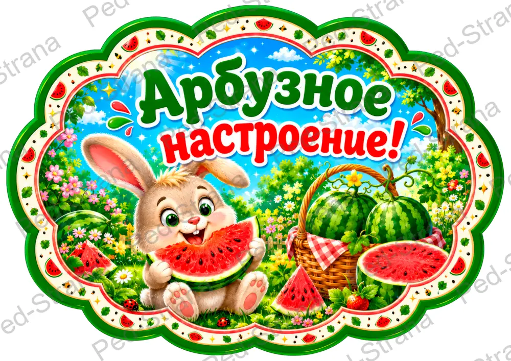 Речевые облачка "День арбуза" — страница-пример 3