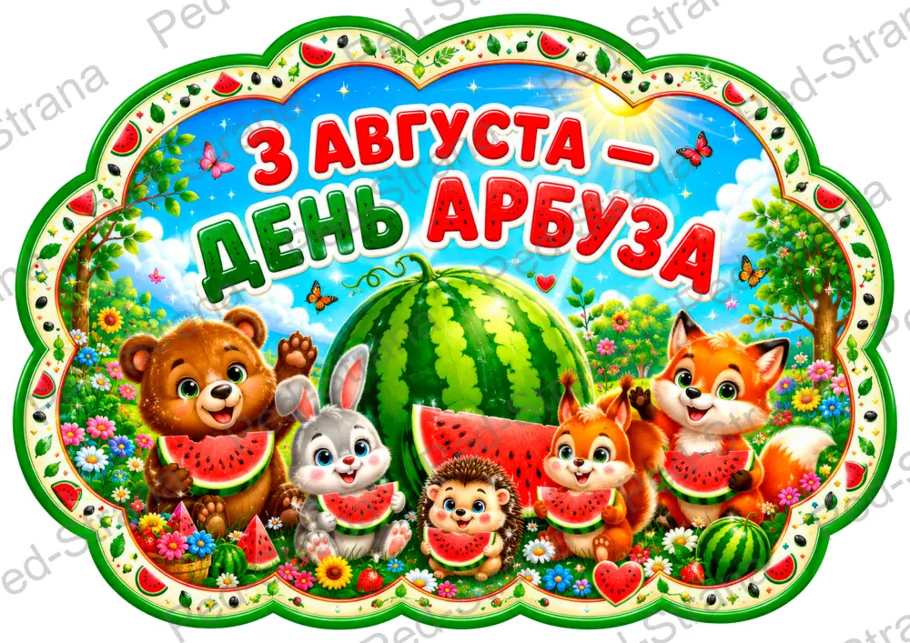 Речевые облачка "День арбуза" — страница-пример 9