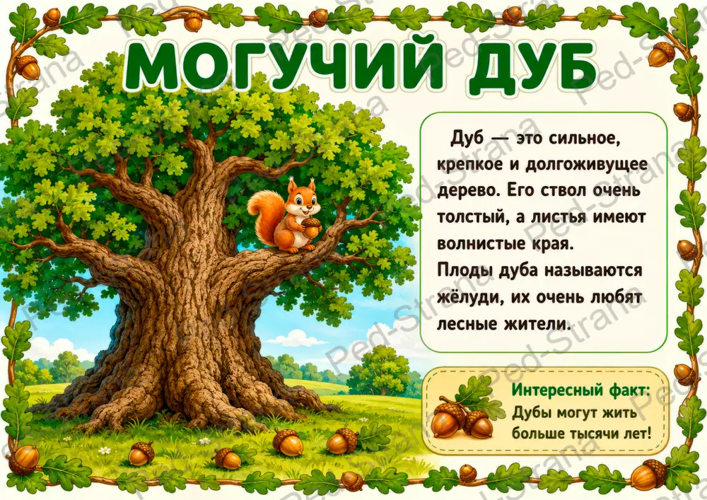 Познавательные карточки "Деревья" — страница-пример 4