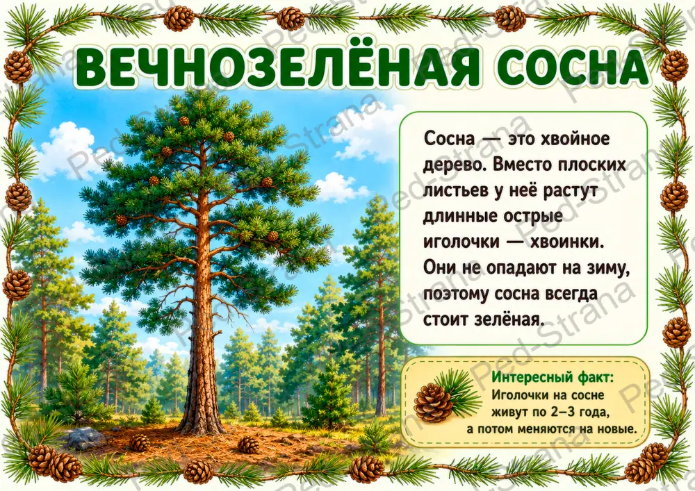 Познавательные карточки "Деревья" — страница-пример 8