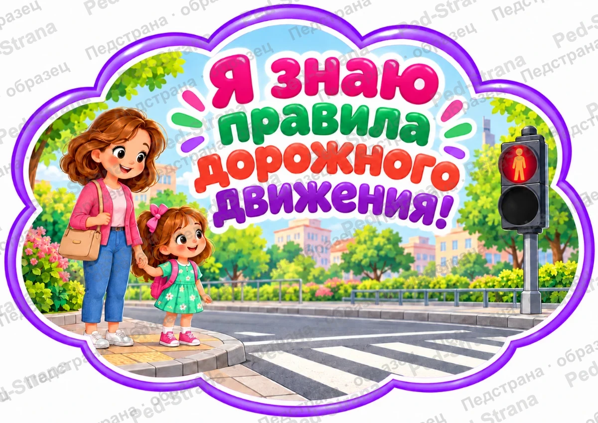 Речевые облачка «Я знаю правила дорожного движения!» — страница-пример 1