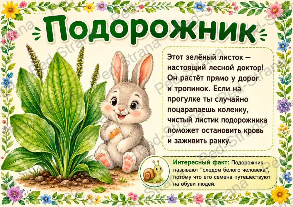 Познавательные карточки "Зелёная аптека" — страница-пример 4