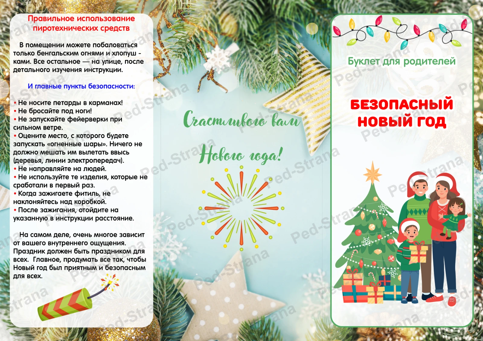 Буклет для родителей "Безопасный Новый год" — страница-пример 3