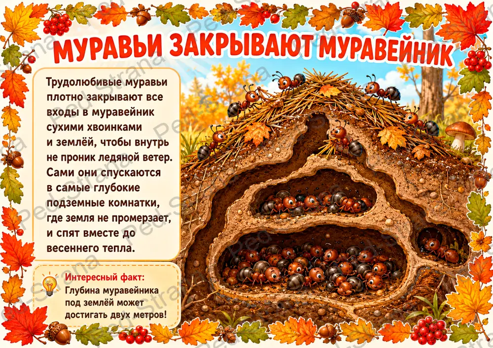Тематический альбом «Как насекомые готовятся к зиме» — страница-пример 4