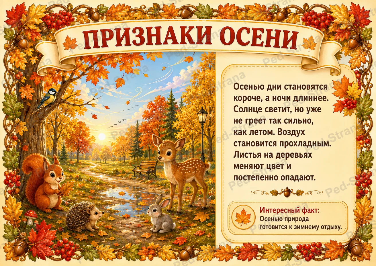 Тематический альбом «Золотая осень» — страница-пример 3