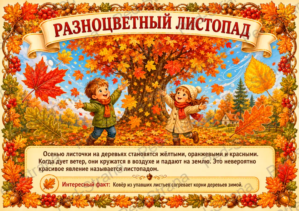 Тематический альбом «Золотая осень» — страница-пример 4