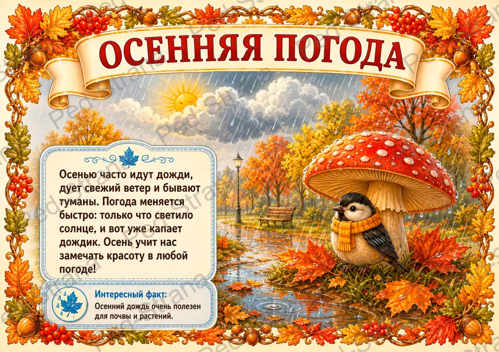 Тематический альбом «Золотая осень» — страница-пример 5