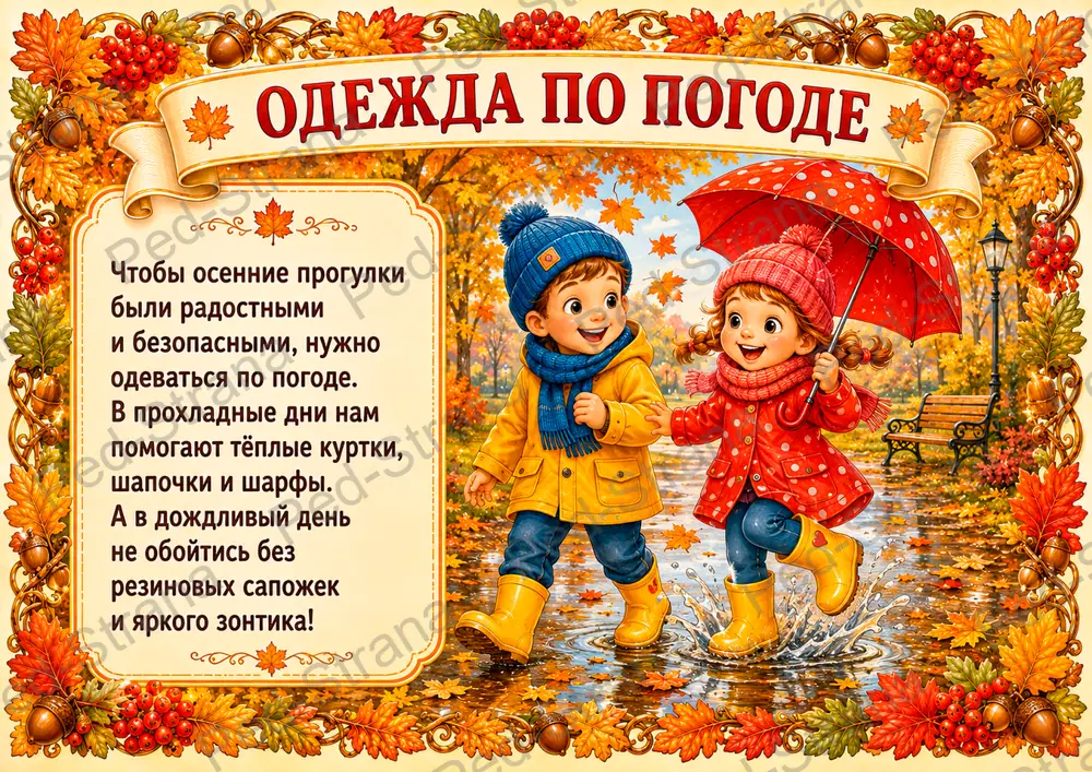Тематический альбом «Золотая осень» — страница-пример 10