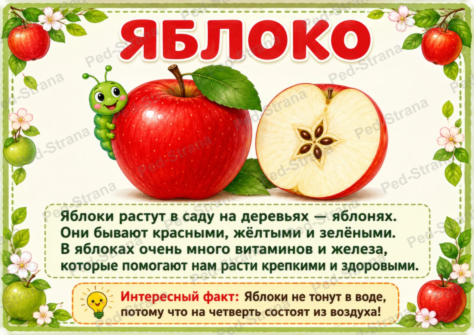 Тематические карточки "Удивительные фрукты" — страница-пример 3