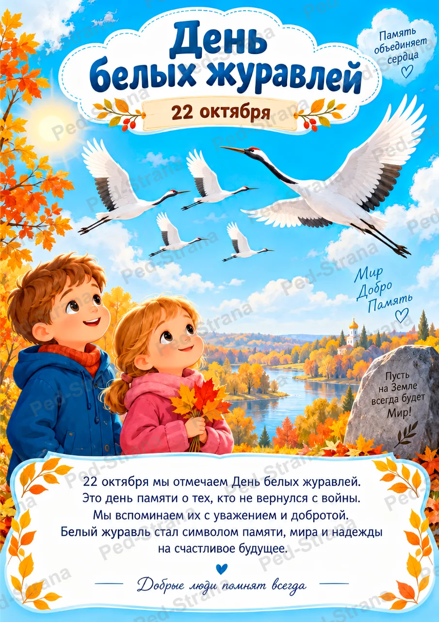 Папка-передвижка «День белых журавлей» — страница-пример 1