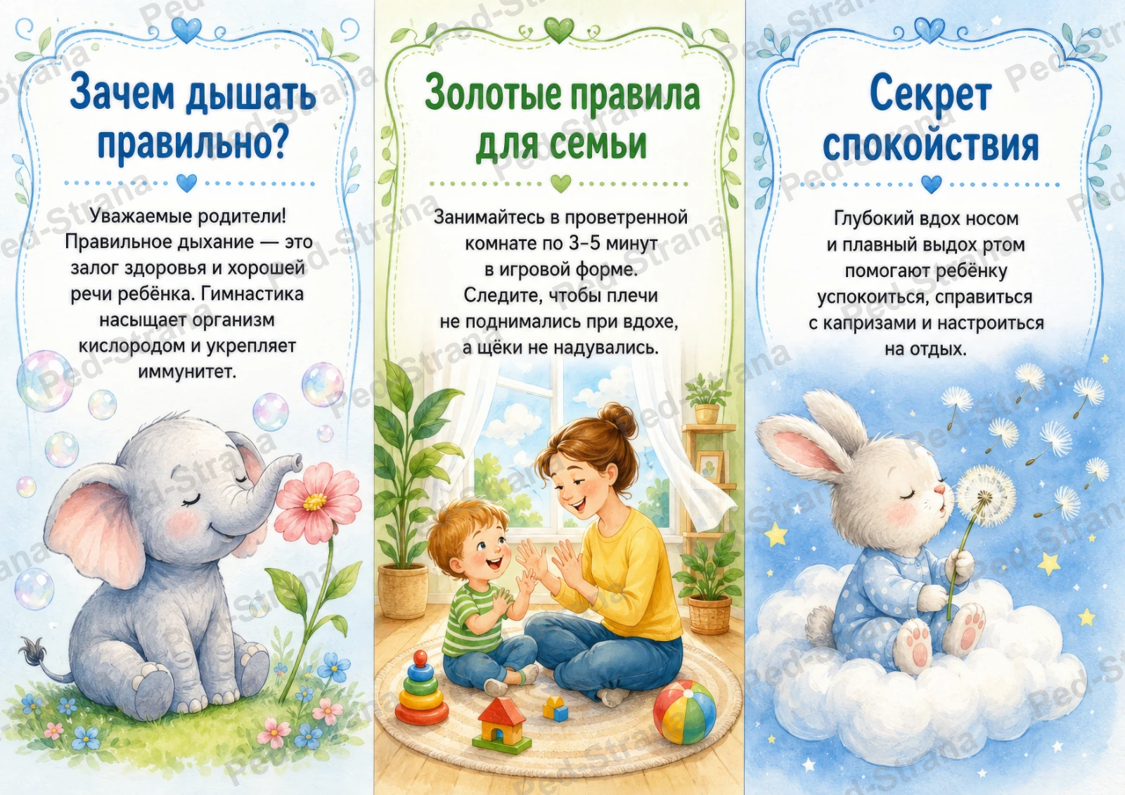 Буклет для родителей "Учимся дышать правильно" — страница-пример 3