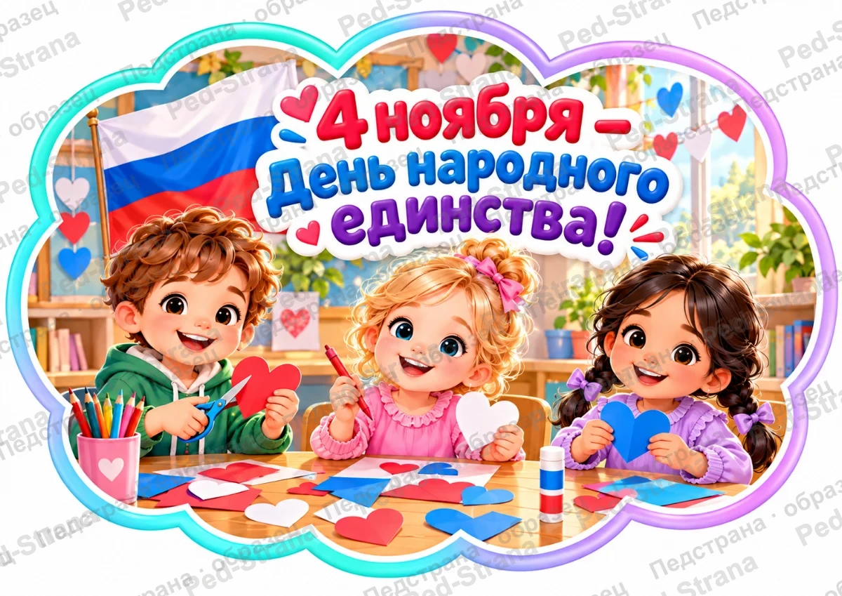 Речевые облачка «День народного единства» — Дружба и добрые дела — страница-пример 1