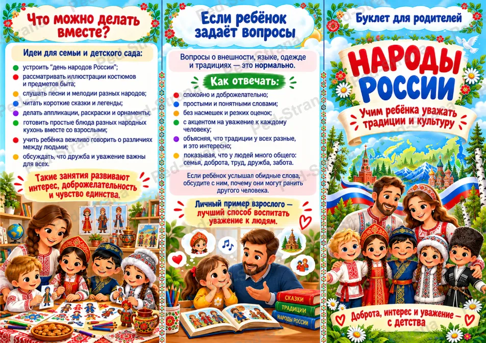 Буклет для родителей «Народы России» — страница-пример 1