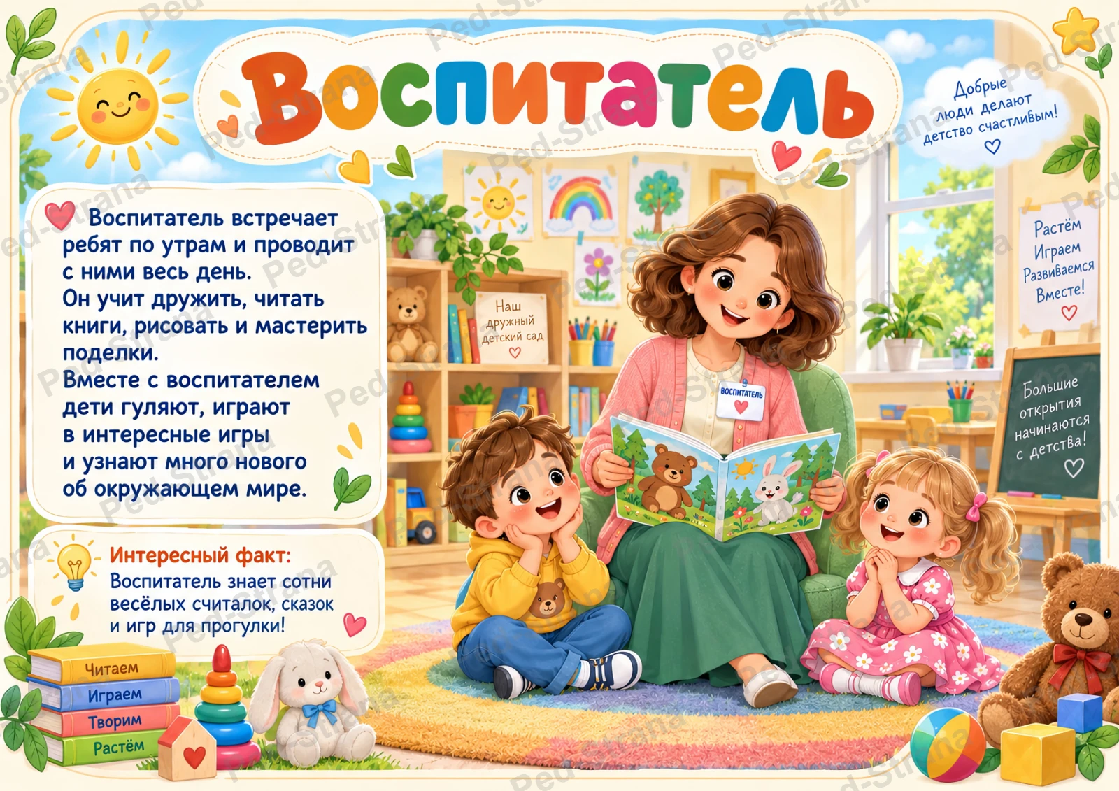 Тематический альбом "Кто заботится о нас в детском саду" — страница-пример 3