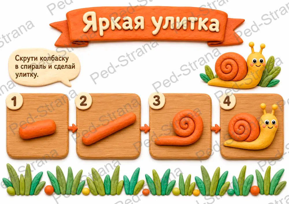 Альбом пошаговых алгоритмов "Учусь лепить" — страница-пример 4