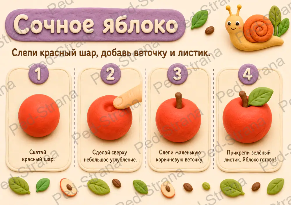 Альбом пошаговых алгоритмов "Учусь лепить" — страница-пример 5