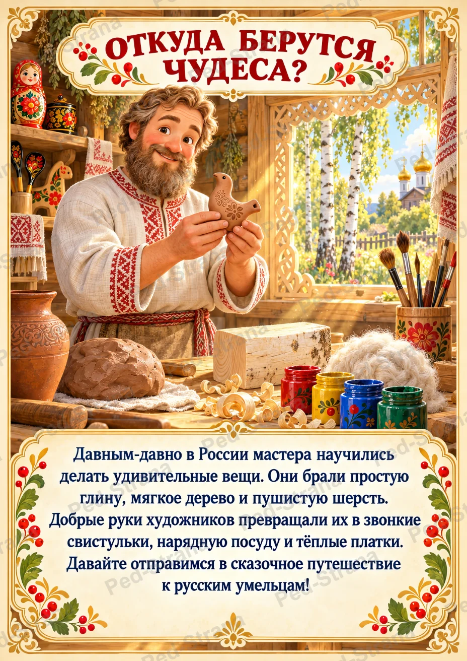 Тематический альбом «Чудеса народных мастеров» — страница-пример 3
