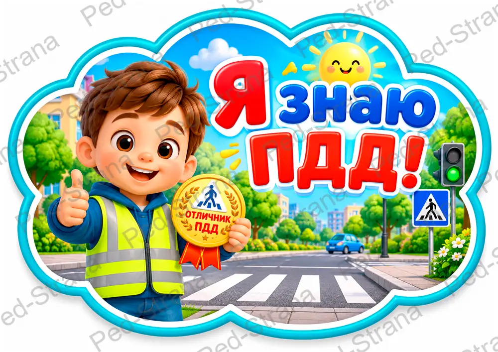 Речевые облачка "Я знаю ПДД" — страница-пример 2