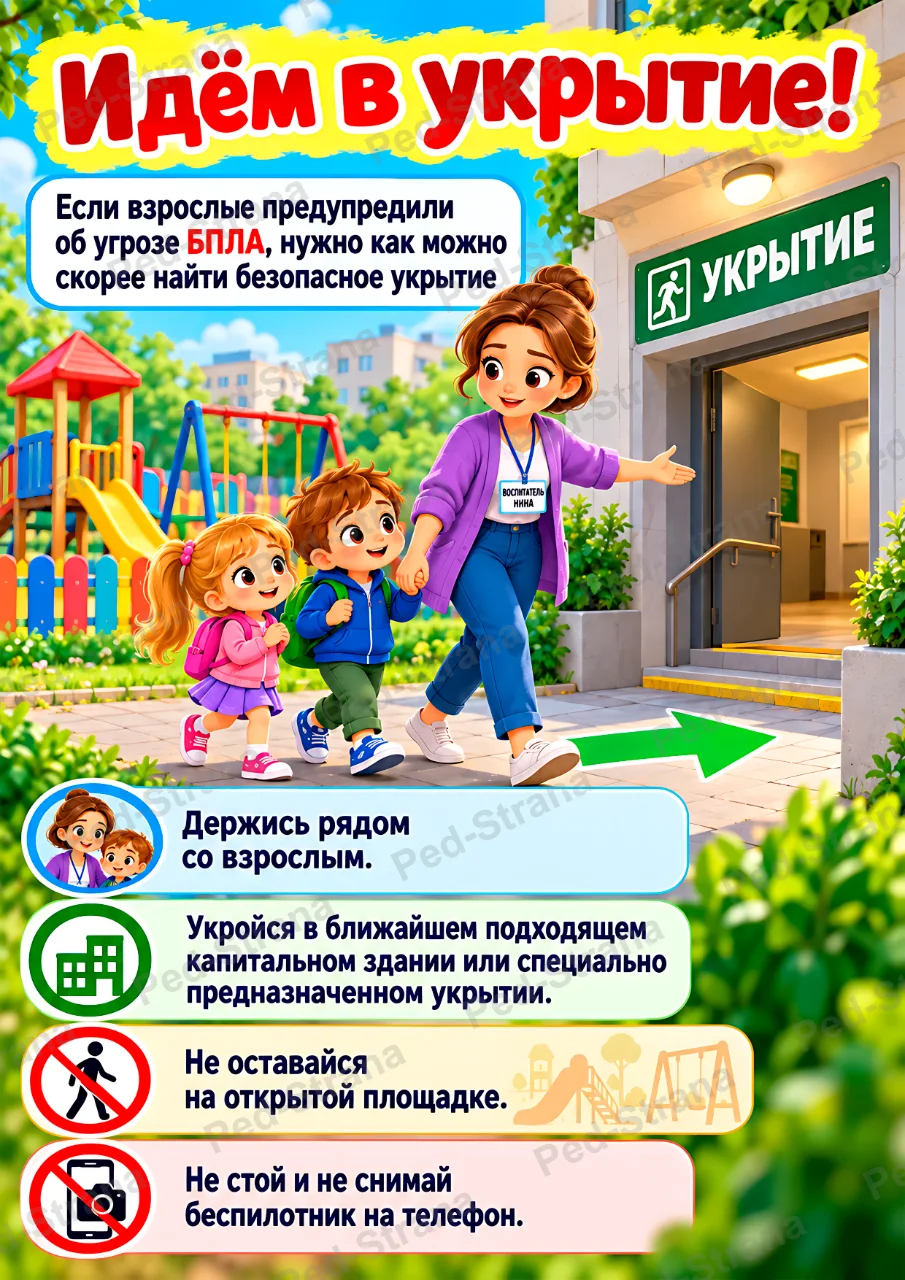 Папка - передвижка "Безопасность при угрозе БПЛА" — страница-пример 4