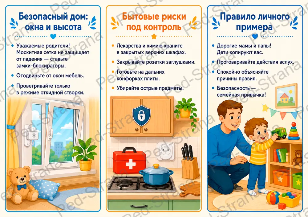Буклет для родителей «Азбука безопасности: дома и на улице» — страница-пример 2