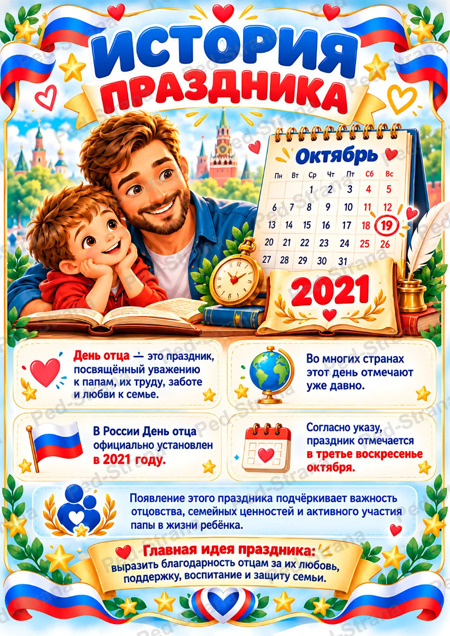Папка-передвижка «День отца в России» — страница-пример 1