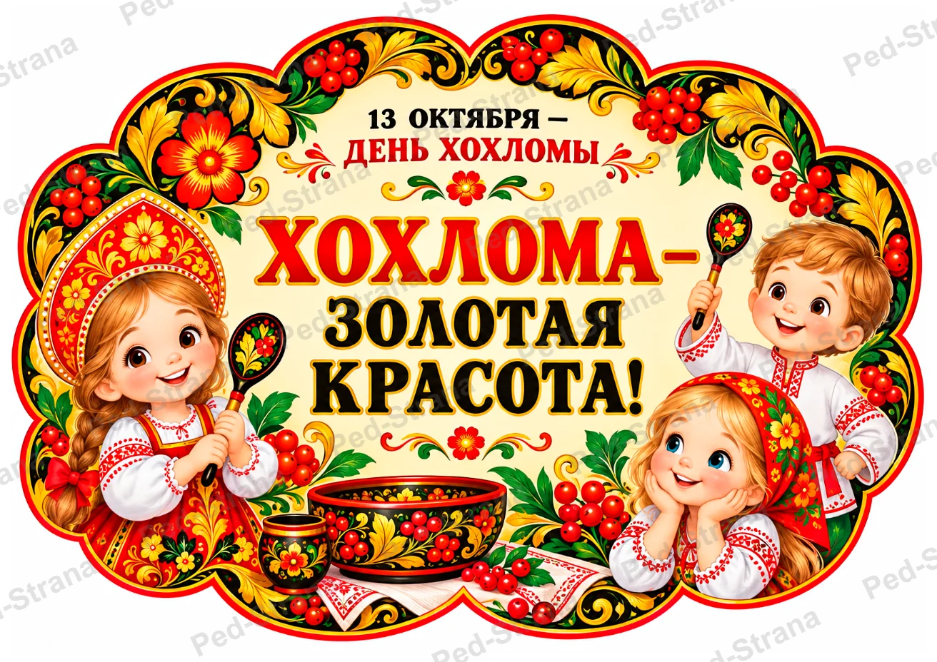 Речевые облачка "13 октября — День хохломы" — страница-пример 2