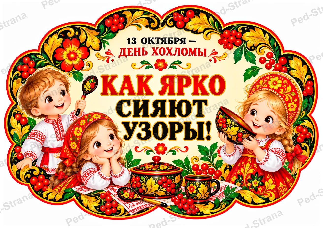Речевые облачка "13 октября — День хохломы" — страница-пример 3
