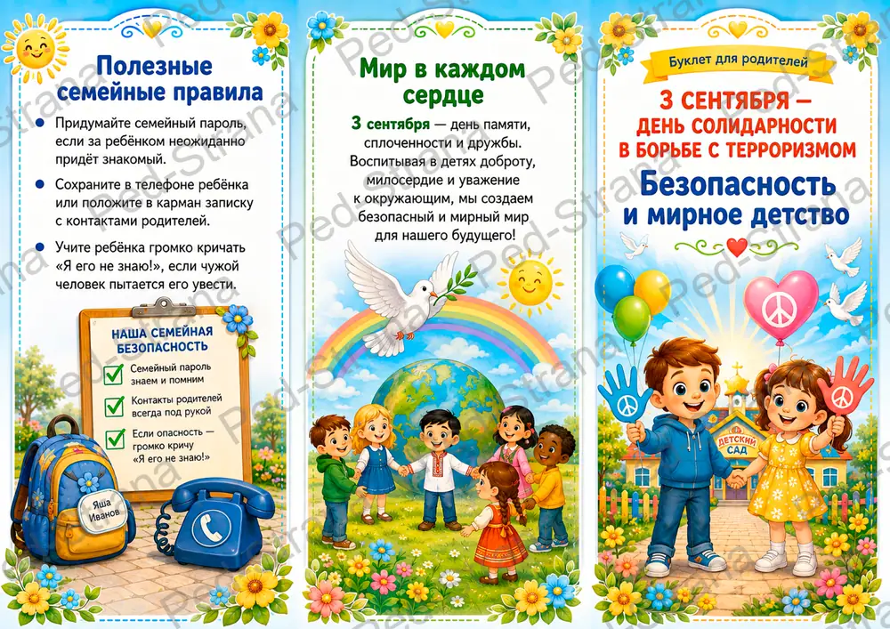 Буклет для родителей «3 сентября - День солидарности в борьбе с терроризмом» — страница-пример 3