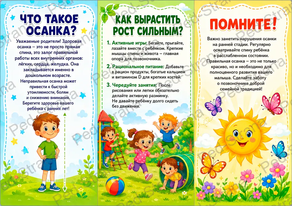 Буклет "Ровный позвоночник - здоровый ребёнок" — страница-пример 3