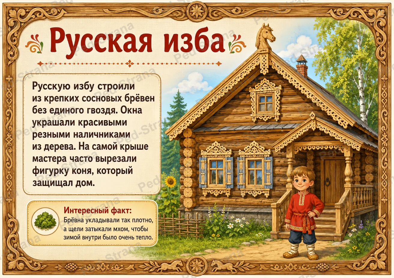 Тематический альбом "Традиционные жилища народов России" — страница-пример 3