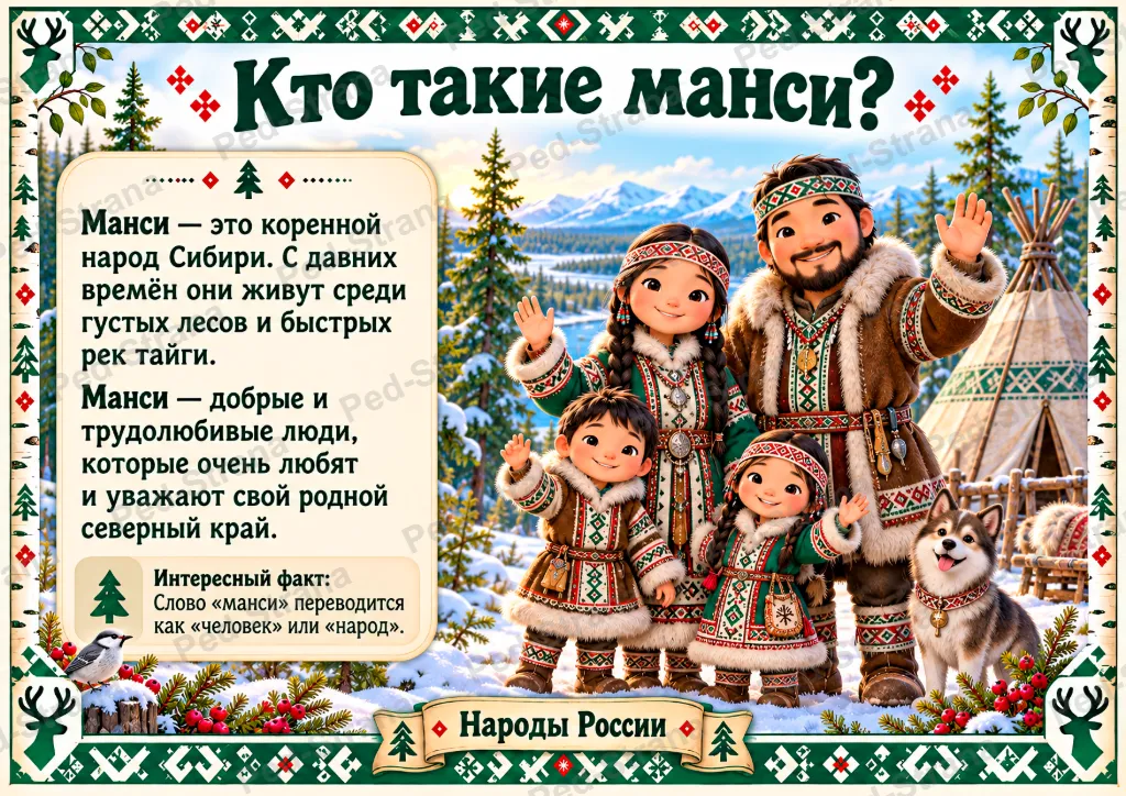 Манси - лесные жители Югры — страница-пример 1